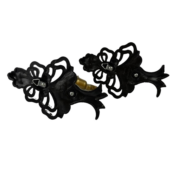 MCM Gold Filagree Wall-Mount Candle Holders Heart Decor Very Clean 8” Tall Homco - Picture 2 of 15